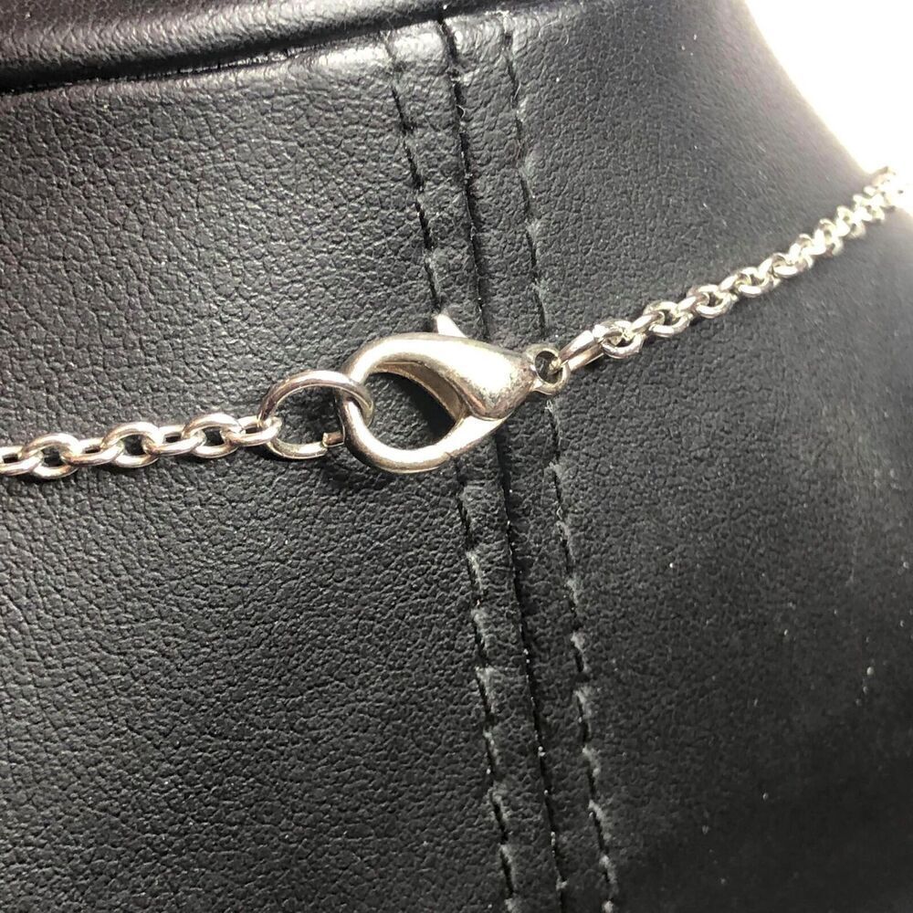 1491 Vintage crackled sparkle glass necklace & Earring sent 21" long - Picture 3 of 3